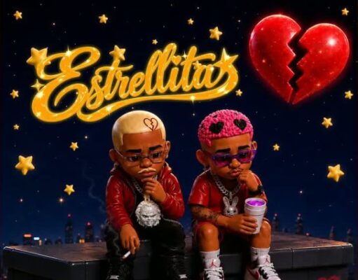 BARBEL, Mole – Estrellita Portada de Estrellita por Mole x Barbel: dos figuras animadas en una azotea bajo estrellas y un corazón roto